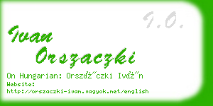 ivan orszaczki business card